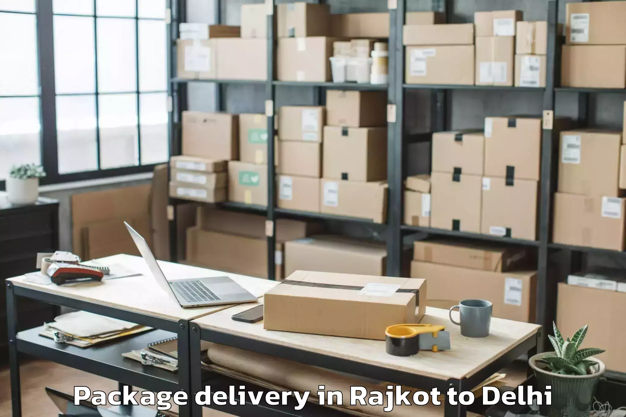 Book Your Rajkot to Okhla Industrial Estate Okhla Package Delivery Today